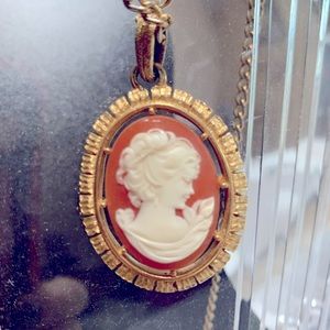 Cameo Gold Locket Necklace